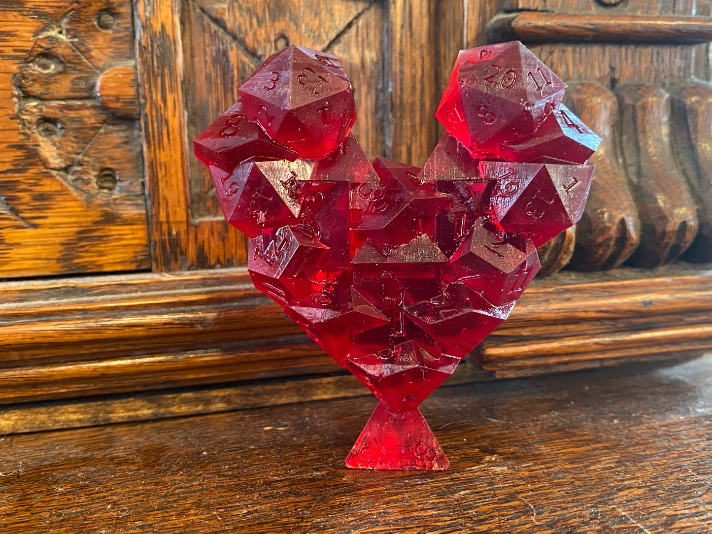 Dungeons and Dragons Dice Heart Cluster, DnD Gift, DnD Holiday Gift, DnD Dice, Valentines, Valentines Gift